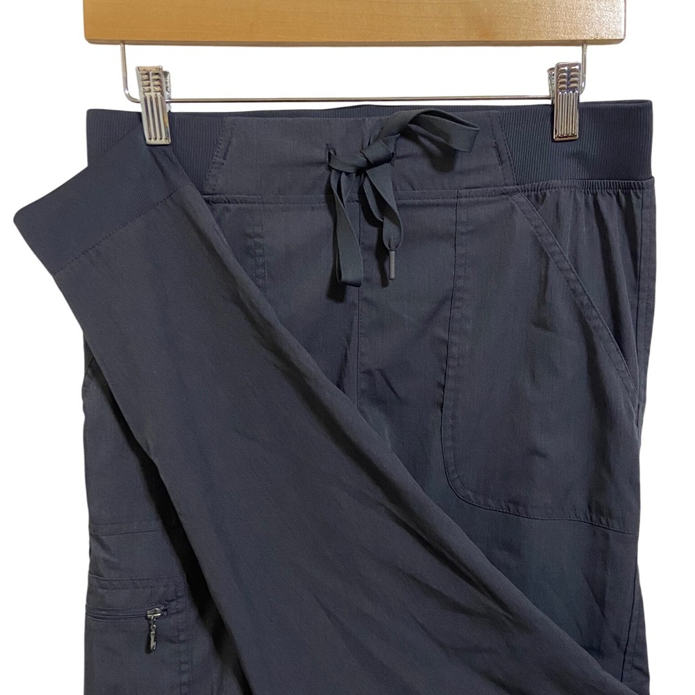 ADAR PRO‎ Women Scrub Pants Jogger Cargo Zip Pocket Stretch Dark Gray Size Small